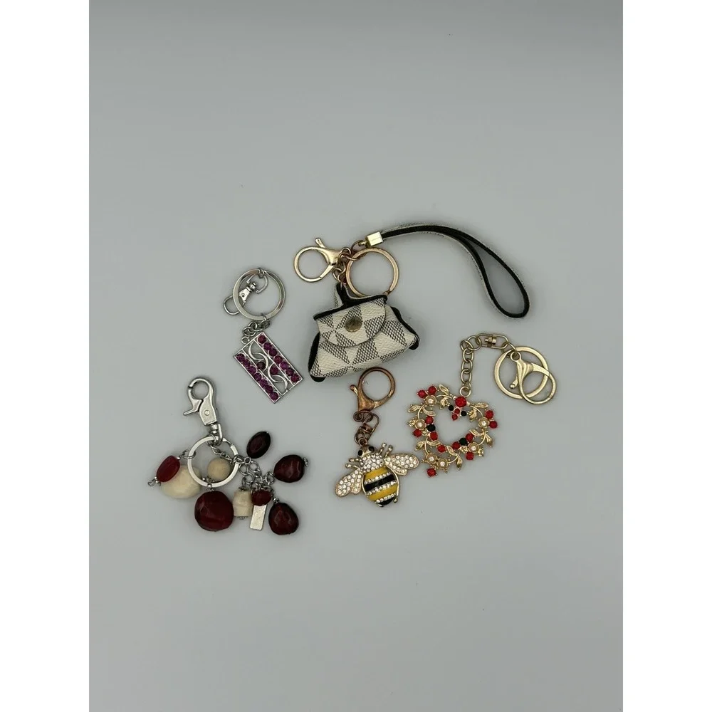 bling keychains for women lot of 5 Girls Gifts  Rhinestones ,Jewels , Bumble Bee